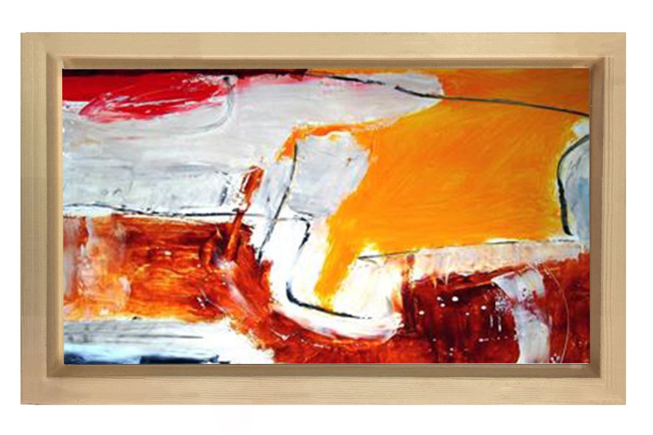 Soyut Reprodüksiyon Tablosu Naturel Ahşap - 50x90