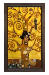 Gustav Klimt Ağaç Tablosu Kahverengi Ahşap Çerçeve - 100x200