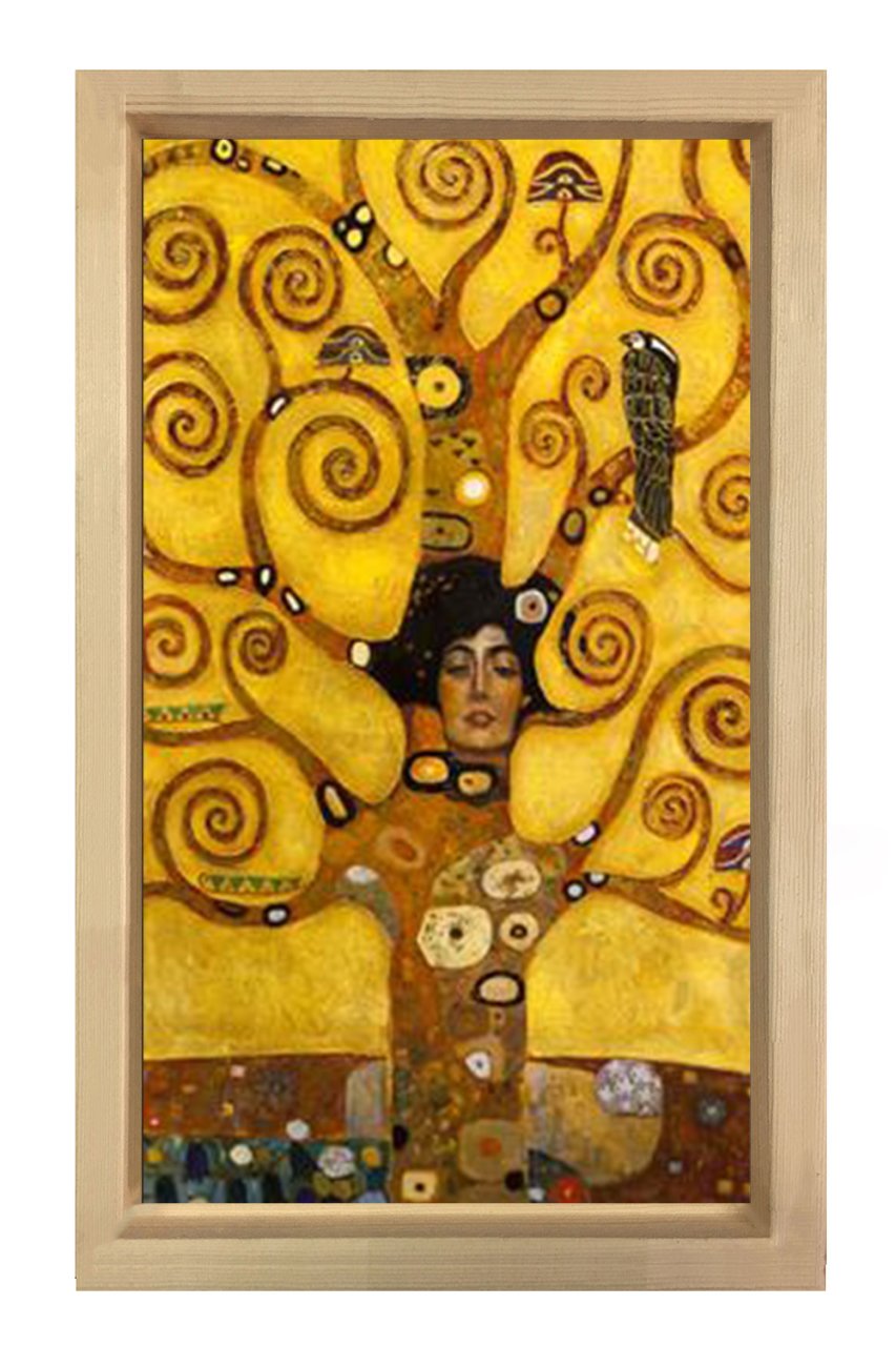 Gustav Klimt Ağaç Tablosu Naturel Ahşap Çerçeve - 50x70