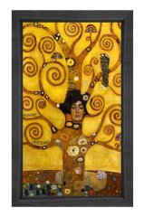 Gustav Klimt Ağaç Tablosu Siyah Ahşap Çerçeve - 100x200