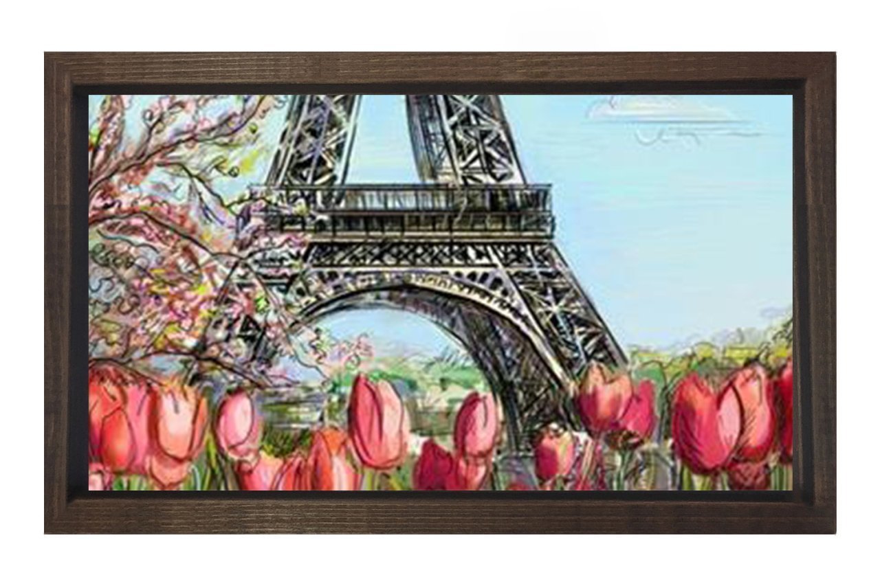 Eiffel Kulesi Gül Çiçekleri Tablosu