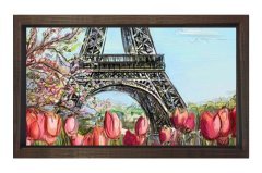Eiffel Kulesi Gül Çiçekleri Tablosu