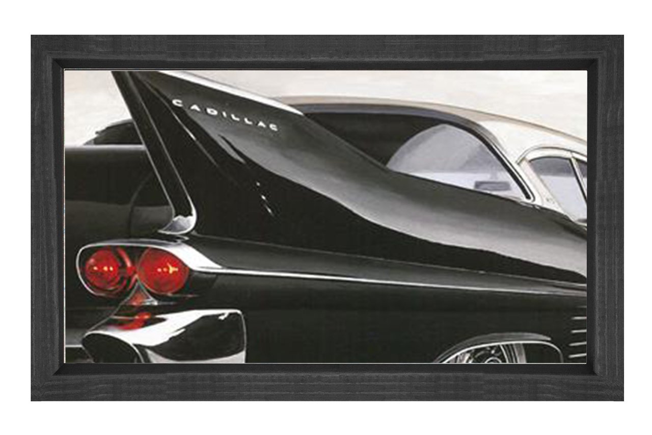 Cadillac Tablosu Siyah Ahşap - 40x60