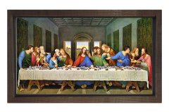 Son Akşam Yemeği Tablosu Kahverengi Ahşap Çerçeve - 40x60