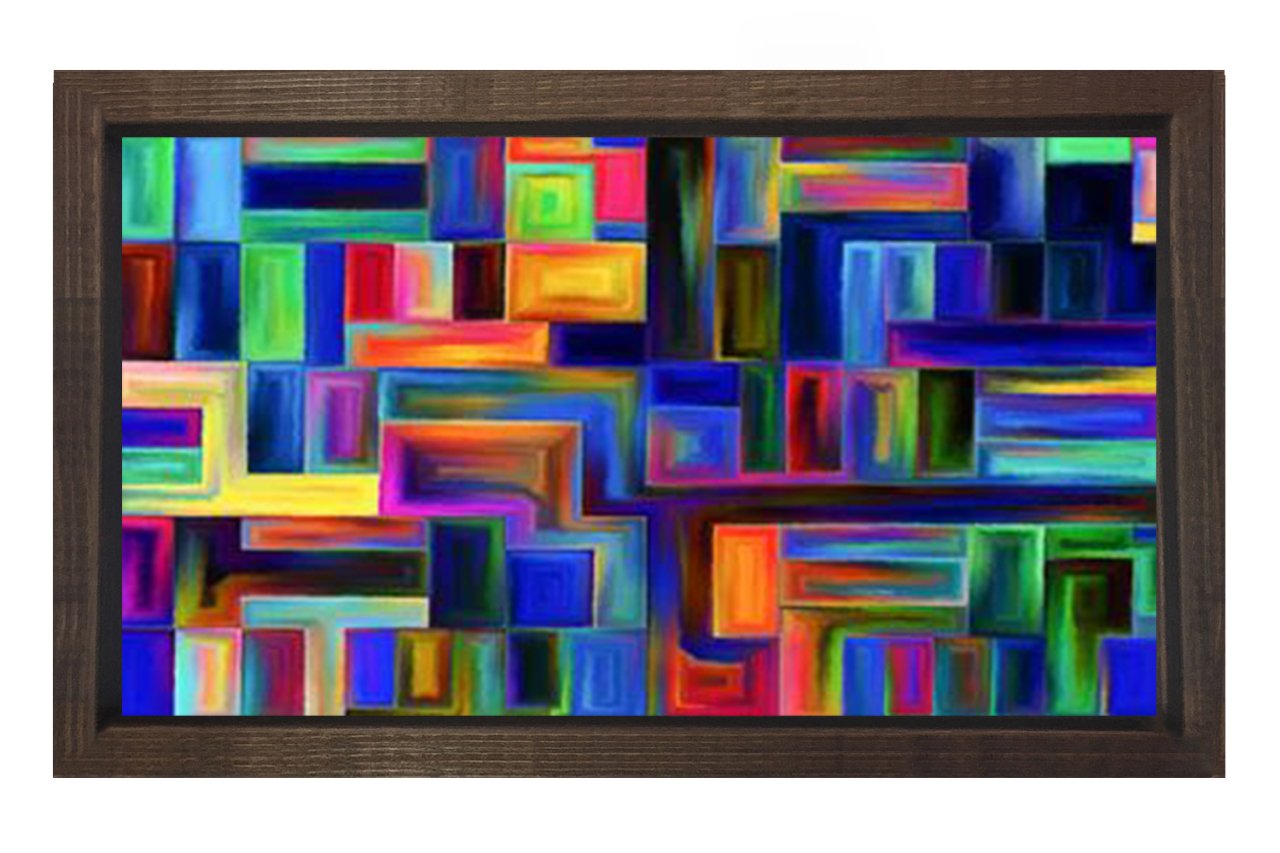 Soyut Reprodüksiyon Tablosu Kahverengi Ahşap - 40x60