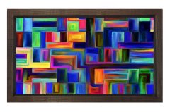 Soyut Reprodüksiyon Tablosu Kahverengi Ahşap - 40x60