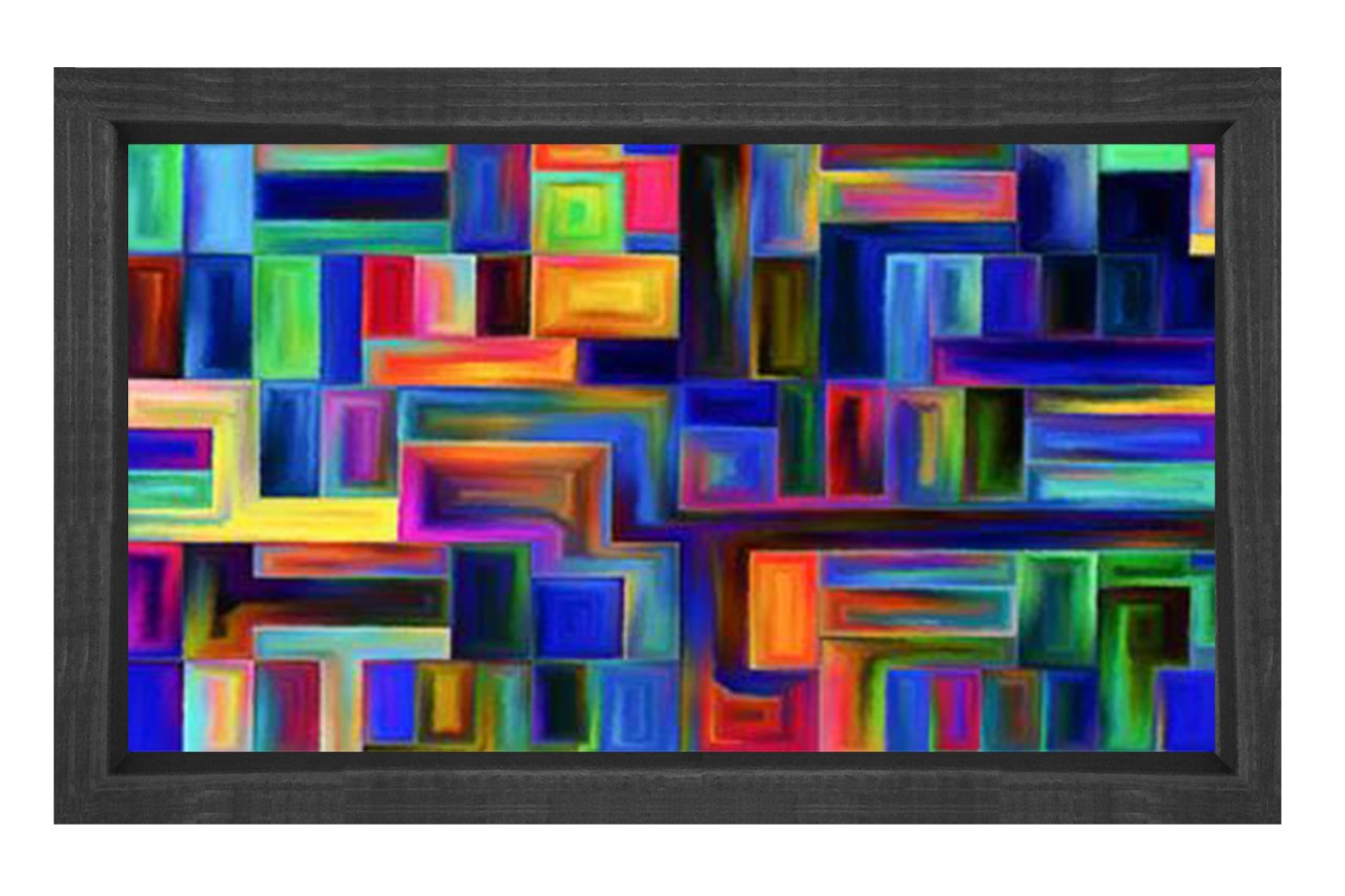 Soyut Reprodüksiyon Tablosu Siyah Ahşap - 100x200