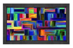 Soyut Reprodüksiyon Tablosu Siyah Ahşap - 100x200