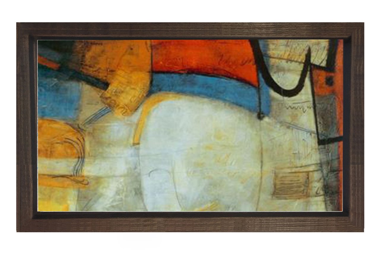 Soyut Reprodüksiyon Tablosu Kahverengi Ahşap - 40x60