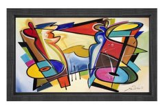 Renkli Soyutluk Tablosu Siyah Ahşap - 100x200