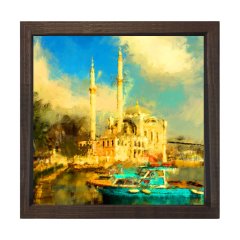 Orta Köy Camisi Yağlıboya Tablosu