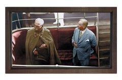 Atatürk ve İran Şahı Tablosu Kahverengi Ahşap - 100x200