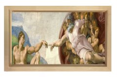 Ademin Doğuşu Tablosu Naturel Ahşap Çerçeve - 100x200