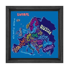 Dünya Haritası Tipografi Tablosu