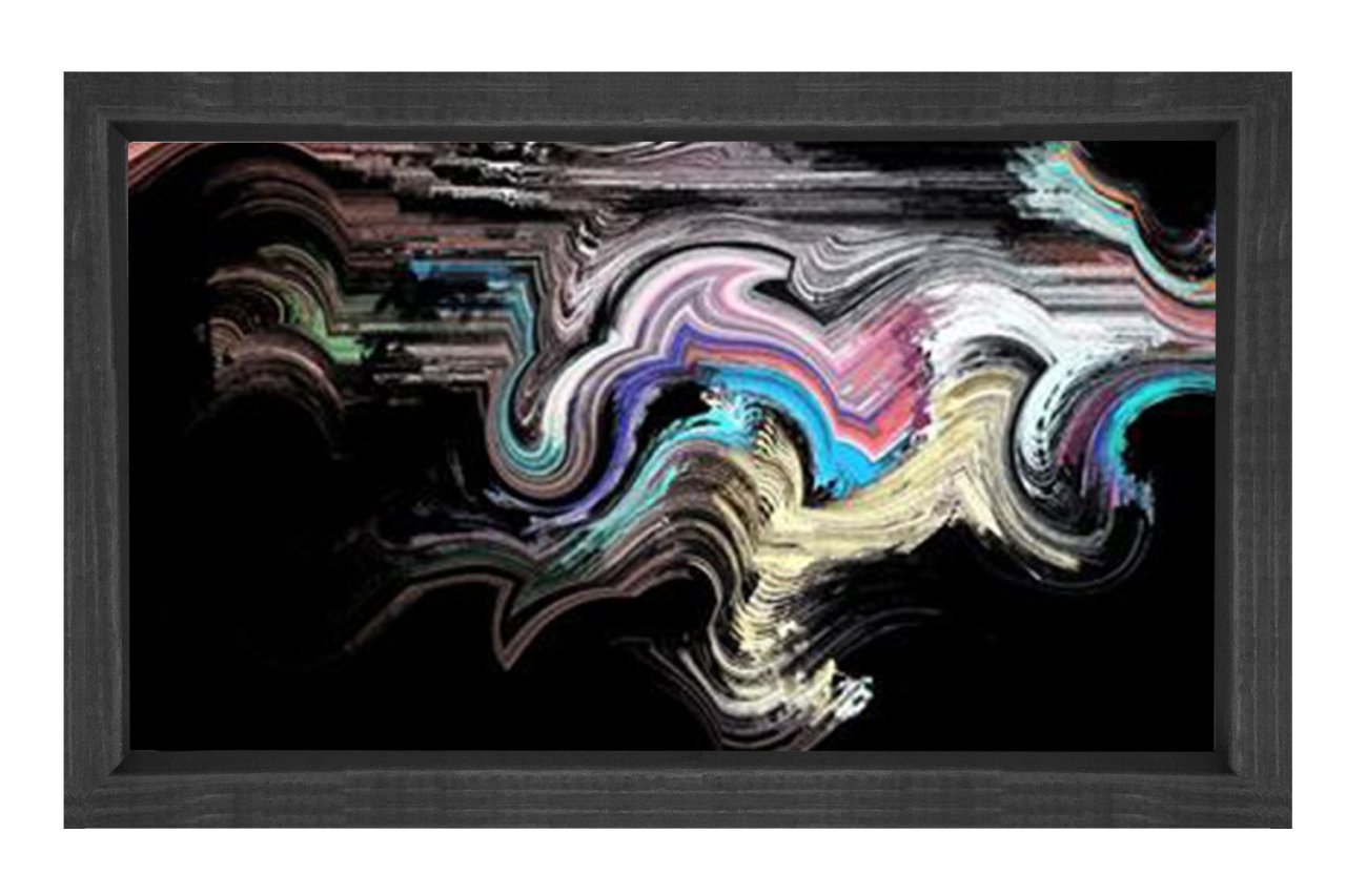 Soyut Reprodüksiyon Tablosu Siyah Ahşap - 100x200