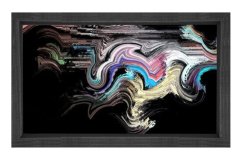 Soyut Reprodüksiyon Tablosu Siyah Ahşap - 100x200