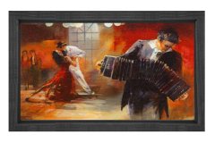 Tango Ve Akordeon Tablosu Siyah Ahşap - 40x60