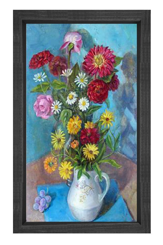 Çiçekler Tablosu Kahverengi Ahşap - 100x150