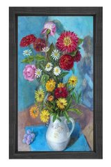 Çiçekler Tablosu Kahverengi Ahşap - 100x150