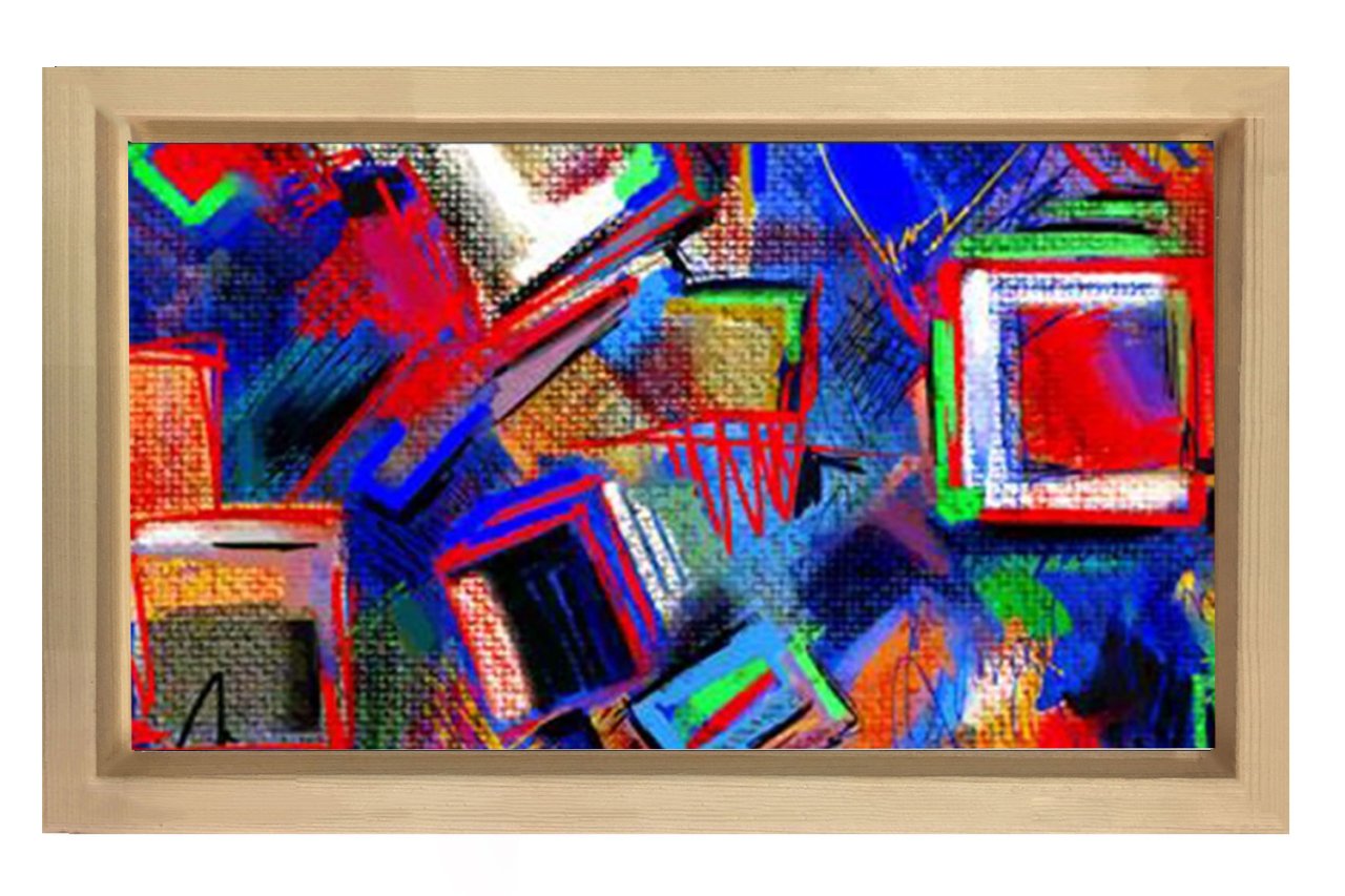 Soyut Reprodüksiyon Tablosu Naturel Ahşap - 100x150