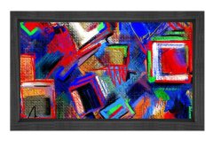 Soyut Reprodüksiyon Tablosu Siyah Ahşap - 70x100