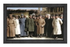 Atatürk Kurmarlarıyla Tablosu Siyah Ahşap - 100x200
