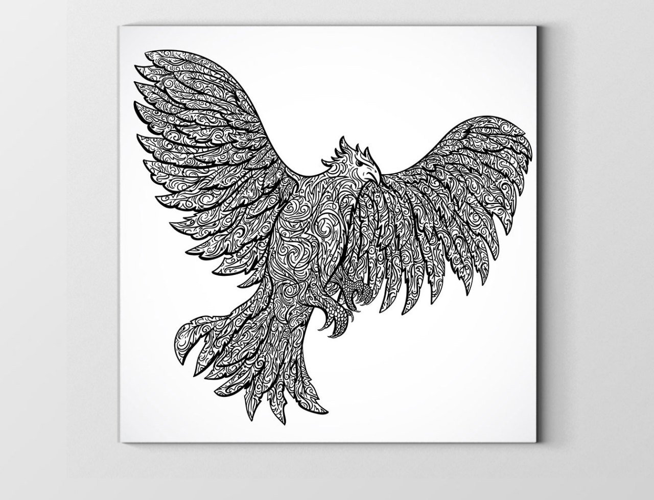 Kartal Boyama Tablo Tablosu Çerçevesiz - 80x80