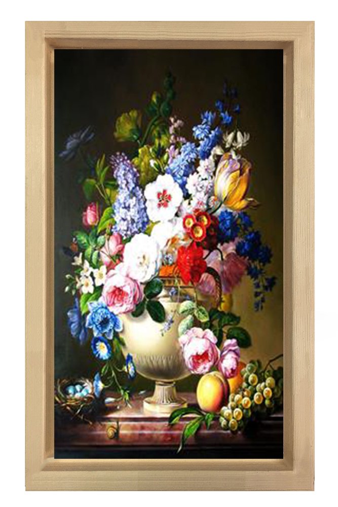 Renkli Nature Morte Tablosu Naturel Ahşap - 50x70