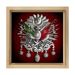Osmanlı Tuğrası Tablosu Naturel Ahşap Çerçeve - 90x90