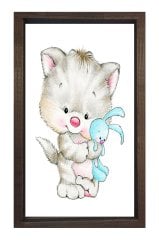 Sevimli Kedicik Tavşanıyla Tablosu