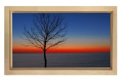 Şafak Çizgisi Ve Manzara Tablosu Naturel Ahşap Çerçeve - 100x200