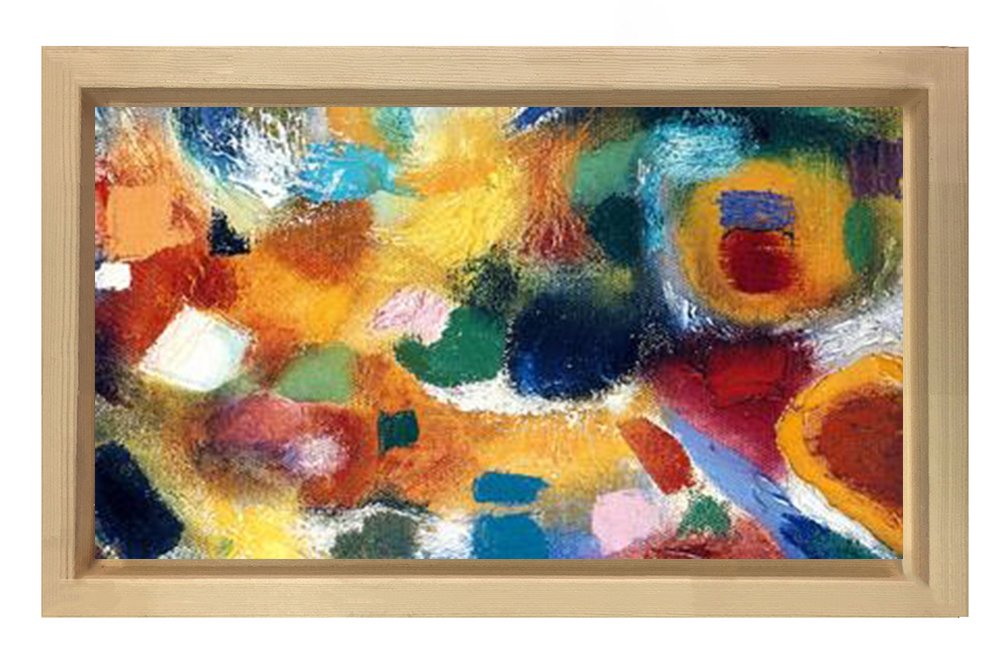 Soyut Renkler  Tablosu Naturel Ahşap - 45x30