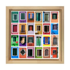 Pencereler Naturel Ahşap Çerçeve - 50x70