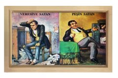 Peşin Alan Veresiye Satan Tablosu Naturel Ahşap Çerçeve - 40x60