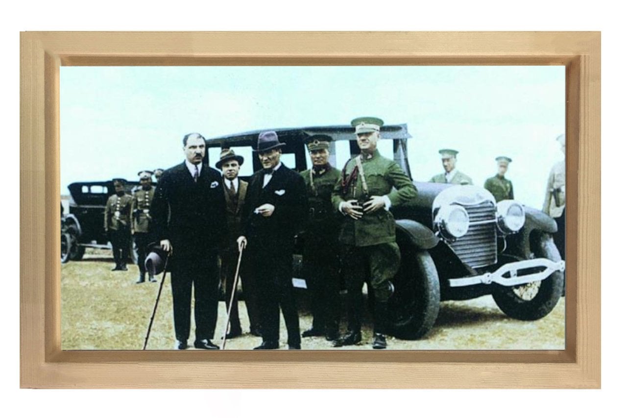 Atatürk ve Heyet Tablosu Naturel Ahşap - 100x200