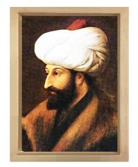 Fatih Sultan Mehmet tablosu Naturel Ahşap Çerçeve - 40x60