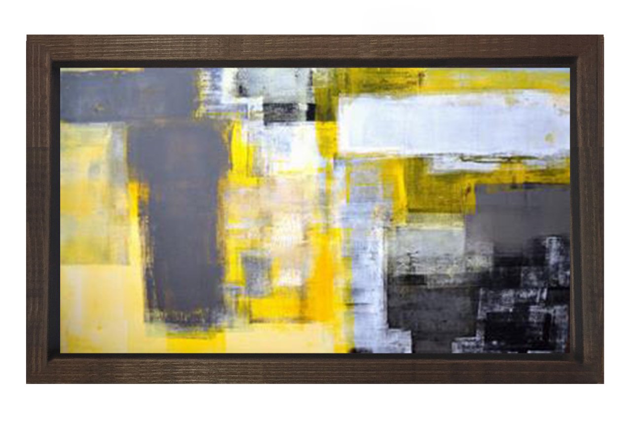 Soyut Reprodüksiyon Tablosu Kahverengi Ahşap Çerçeve - 50x90