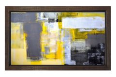 Soyut Reprodüksiyon Tablosu Kahverengi Ahşap Çerçeve - 50x90