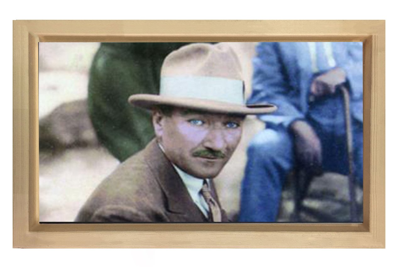 Atatürk Tablosu Naturel Ahşap - 50x70