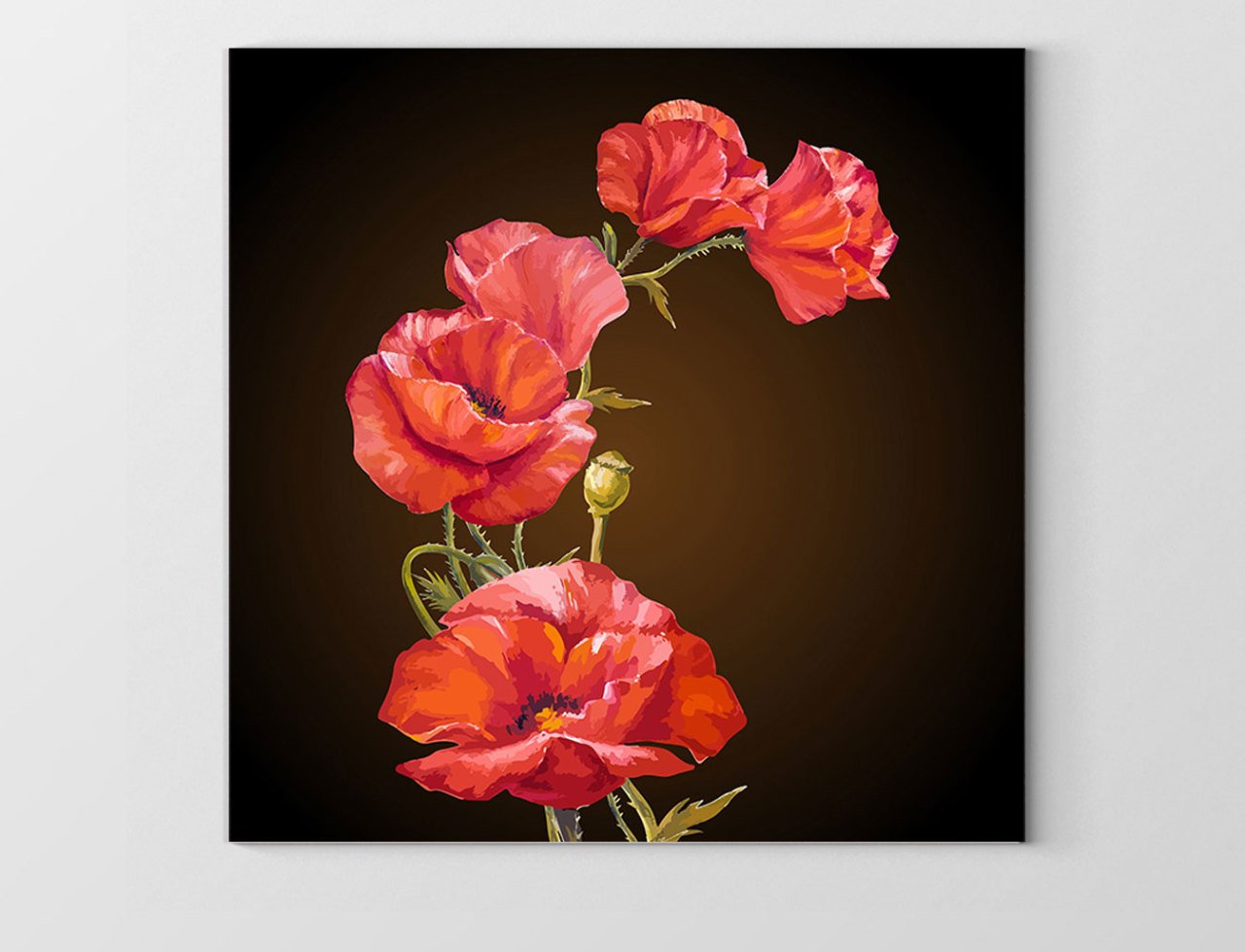 Dekoratif Güller Tablosu Çerçevesiz - 30x30