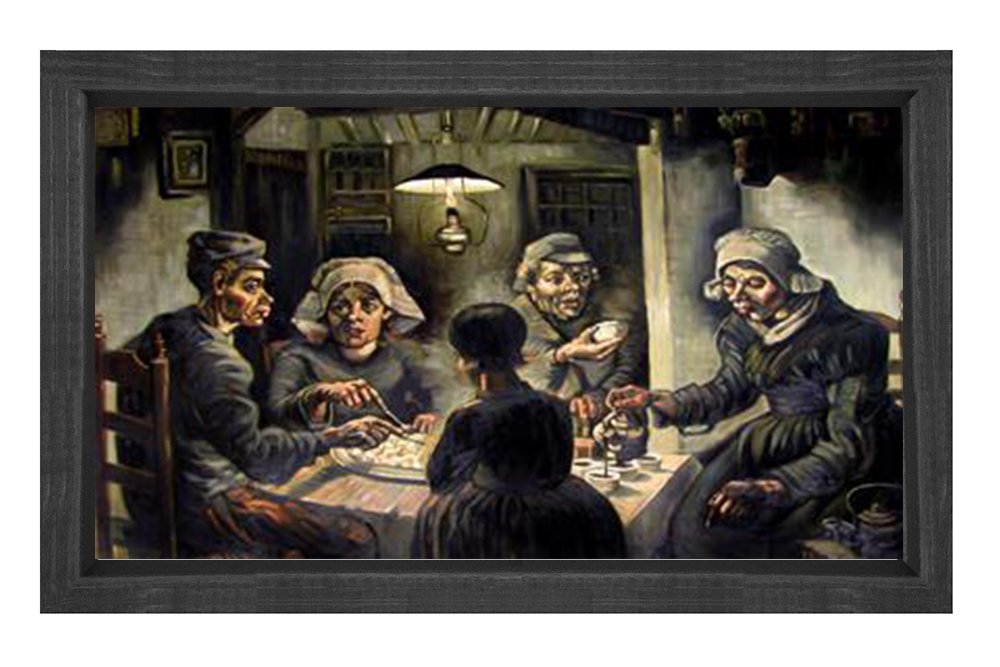 Patates Yiyicileri Tablosu Siyah Ahşap - 100x200