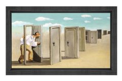 kapılar Tablosu Siyah Ahşap - 70x100