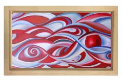 Soyut Reprodüksiyon Tablosu Naturel Ahşap - 100x150