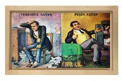 Veresiye Peşin Satan Tablosu Naturel Ahşap Çerçeve - 100x150