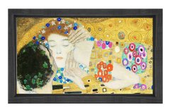 Öpücük Tablosu Siyah Ahşap Çerçeve - 100x150