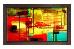 Soyut Reprodüksiyon Tablosu Kahverengi Ahşap - 100x200