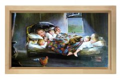 Mutluluğun Resmi Tablosu Naturel Ahşap - 40x60