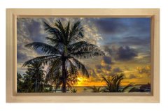 Tropikal Manzara Tablosu Naturel Ahşap Çerçeve - 100x150