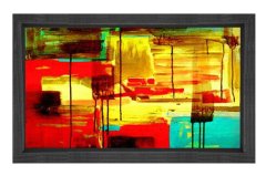 Soyut Reprodüksiyon Tablosu Siyah Ahşap - 70x100