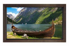 Kano Ve Manzara Tablosu Kahverengi Ahşap Çerçeve - 45x30